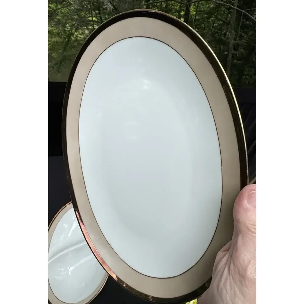 2 Vintage 1960’s Sango Trousseau China - Oval Serving Bowls 1 Divided EUC -A84